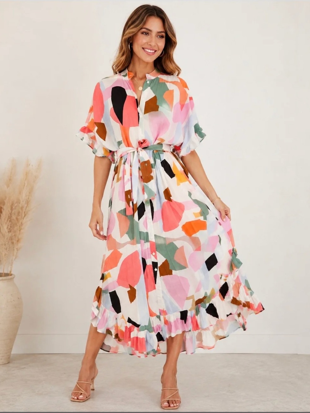 Corey Lynn Calter Abstract Multi-Color Maxi Dress from Anthropologie